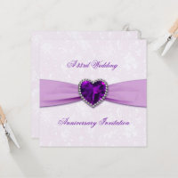 Damasteneinladung zum 33. Hochzeitstag