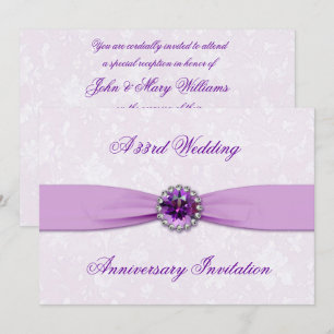 Damasteneinladung zum 33. Hochzeitstag Einladung