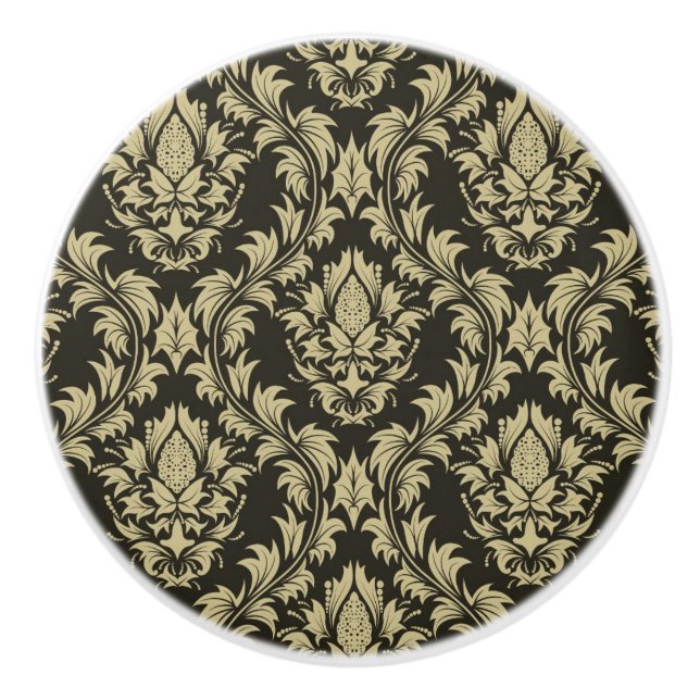 Damasthintergrund Keramikknauf (Vorderseite)