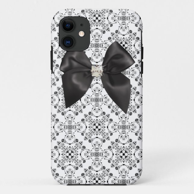 Damastkasten mit schwarzem Satinbogen Case-Mate iPhone Hülle (Rückseite)