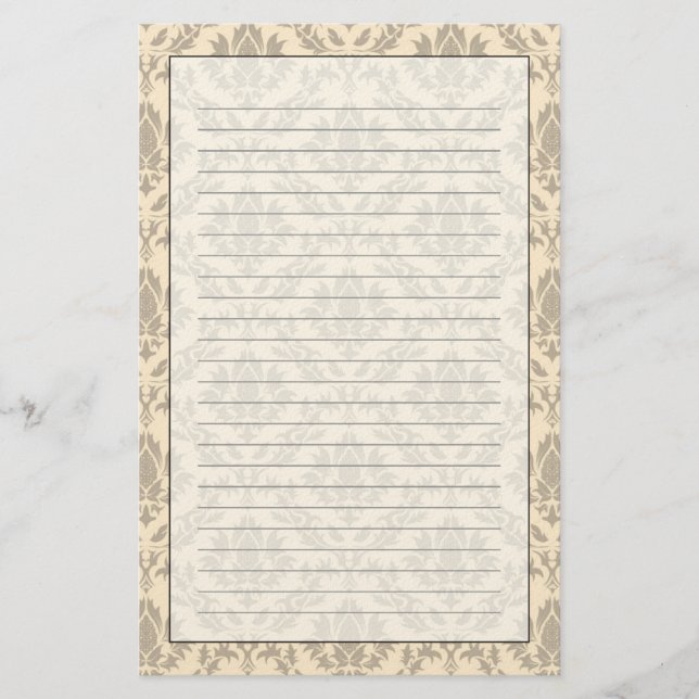 Damastmuster 3 briefpapier (Vorderseite)