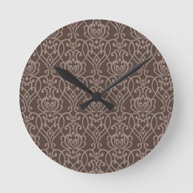 Damastmuster 6 runde wanduhr (Vorderseite)