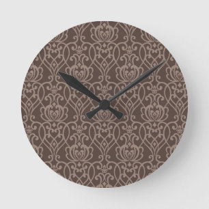 Damastmuster 6 runde wanduhr