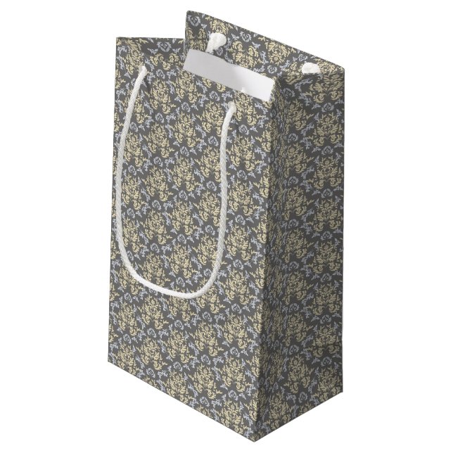 Damastmuster Kleine Geschenktüte (Rückseite Schrägansicht)