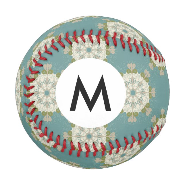 Damastmuster mit abstrakten Elementen Baseball (Vorderseite Links)