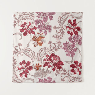 Damastmuster mit Blume und Vintagem Wandteppich