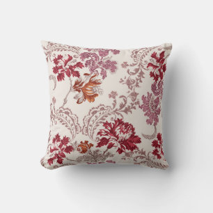 Damastmuster mit Blume und Vintagem Wandteppich Kissen