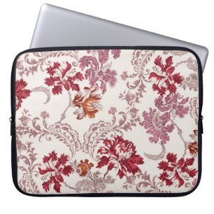 Damastmuster mit Blume und Vintagem Wandteppich Laptopschutzhülle