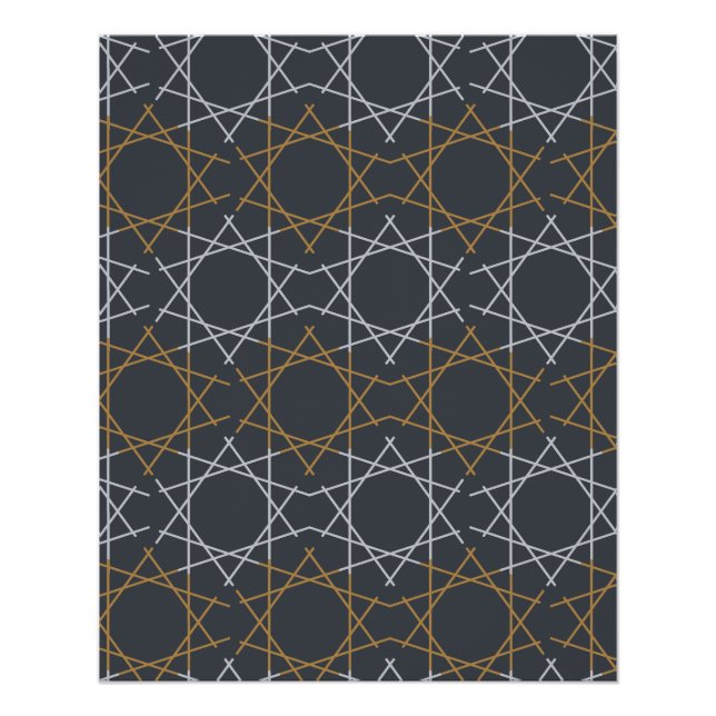 Damaststahl-Geometrisches Muster Poster (Vorderseite)