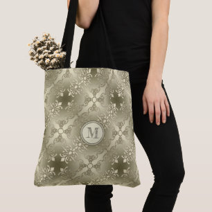 Damaszener Blumen gold nahtloses Muster.Monogramm.