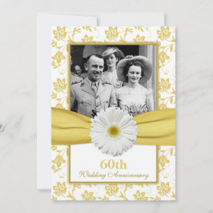 Damaszener Daisy Diamond 60. Hochzeitstag Einladung