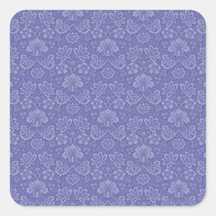 Damaszener Muster in Blau Quadratischer Aufkleber