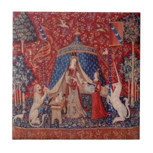 Dame à la Licorne Wandteppich Verlangen Fliese