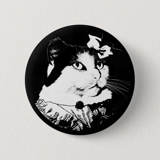 Dame Abigail Cat Button (Vorderseite)