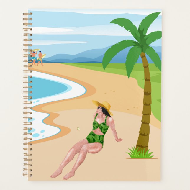 Dame am Strand Planer (Vorderseite)