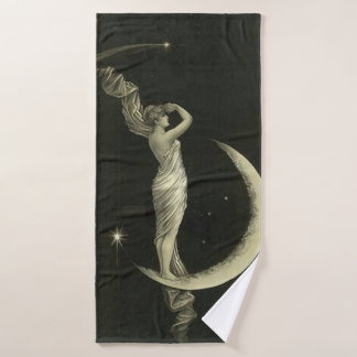 Dame auf dem Mond Badehandtuch