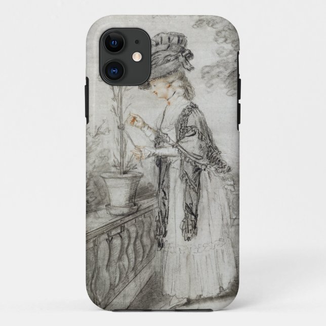 Dame auf einer Terrasse, die eine Case-Mate iPhone Hülle (Rückseite)