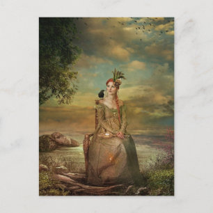 Dame auf gewartet Postkarte