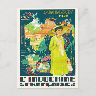 Dame aus Annam Hue, vietnamesische Stadt, Asien Postkarte