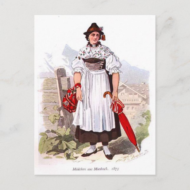 Dame aus München, 1873 Postkarte (Vorderseite)
