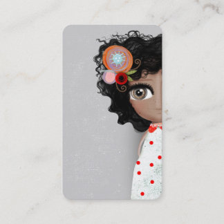 Dame Beautiful Brown Eye RED POLKA DOTS DRUCK Visitenkarte
