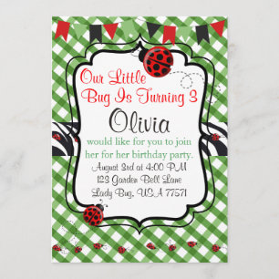 Dame Bug Garden Tea und Kuchen-Party Einladung