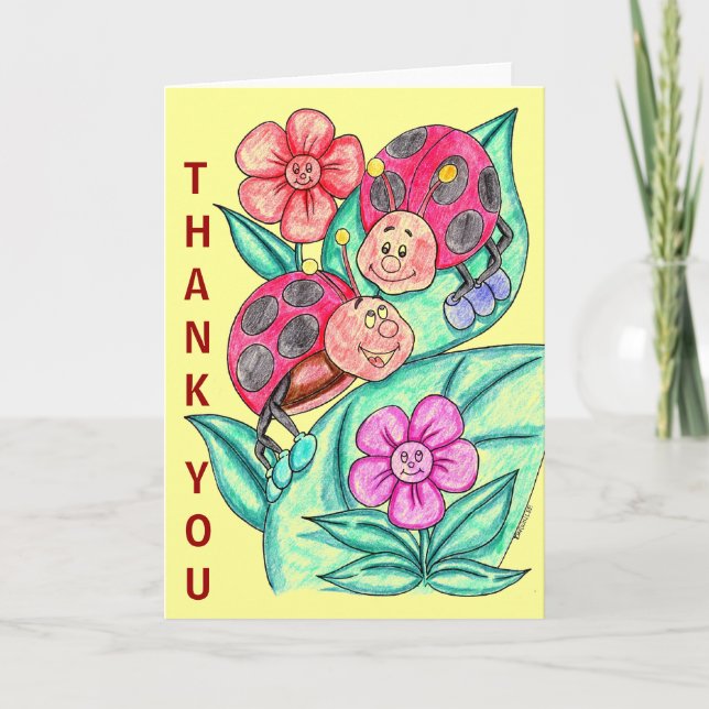 Dame Bug Thank You Card Dankeskarte (Vorderseite)