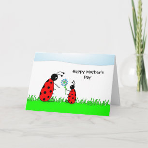 Dame Bugs und Blume, glückliches Mother'sDay Karte
