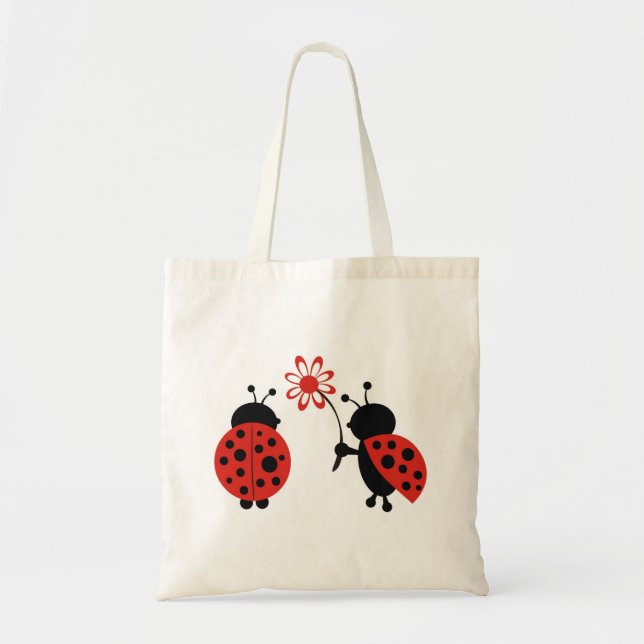 Dame Bugs und Blumen-Taschen-Tasche Tragetasche (Vorne)