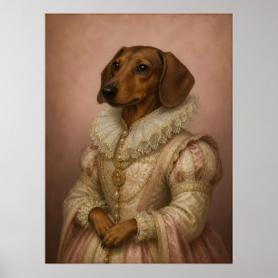 Dame Dachshund Poster