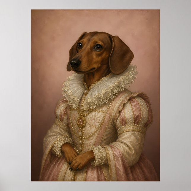 Dame Dachshund Poster (Vorne)
