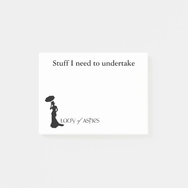 Dame der Aschen-Post-Itanmerkungen - violettes Post-it Klebezettel (Vorderseite)