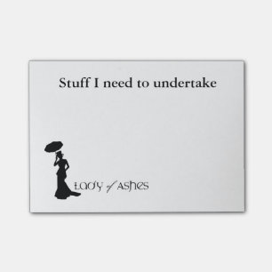 Dame der Aschen-Post-Itanmerkungen - violettes Post-it Klebezettel