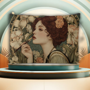 Dame der Lilien Jugendstil Zubehörtasche