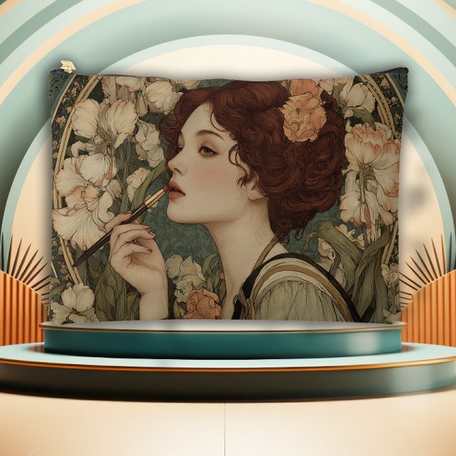 Dame der Lilien Jugendstil Zubehörtasche (Von Creator hochgeladen)