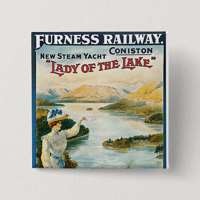Dame der See ~ Furness Eisenbahn Button (Vorderseite)