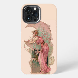 DAME DES MONDS MIT BLUMEN IN ROSA iPhone 13 PRO MAX HÜLLE