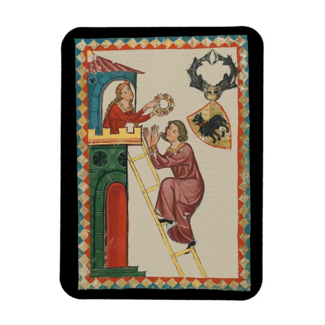 Dame, die einem Freier ein Geschenk überreicht, 14 Magnet (Vertikal)