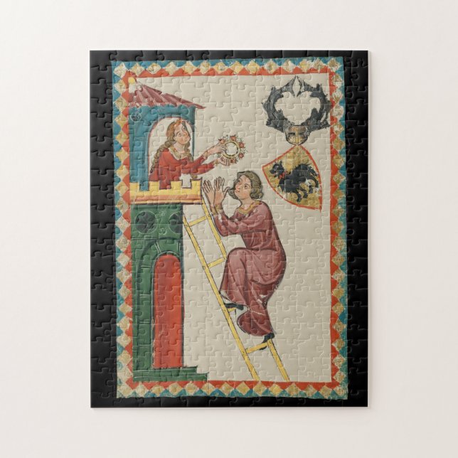 Dame, die einem Freier ein Geschenk überreicht, 14 Puzzle (Vertikal)