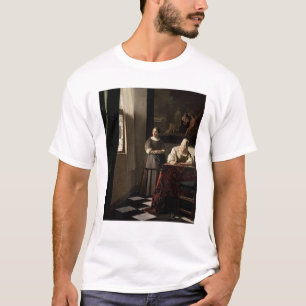 Dame, die einen Brief mit ihrem Mädchen, c.1670 T-Shirt