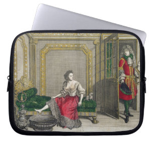 Dame, die für das Bad, erschienenes c.1688-90 sic Laptopschutzhülle