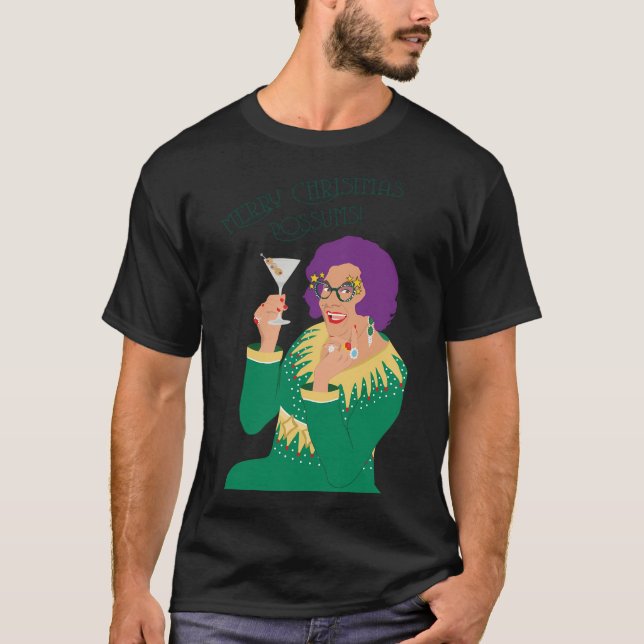 Dame Edna Everage Aussie Christmas Frohe Weihnacht T-Shirt (Vorderseite)