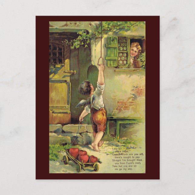 Dame Fair Valentine Postcard Feiertagspostkarte (Vorderseite)