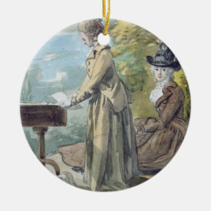 Dame Francis Scott und Dame Eliot, c.1770 (w/c ov Keramikornament