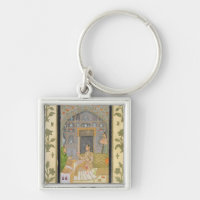 Dame gesetzt in einem Pavillon mit Begleitern, vom