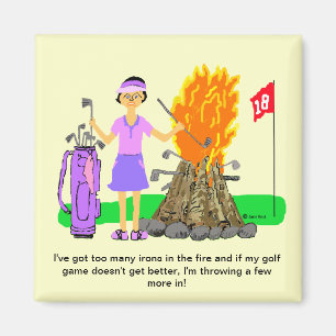 Dame Golf Cartoon Magnet