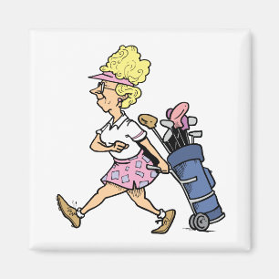 Dame Golfer Tshirts und Geschenke Magnet