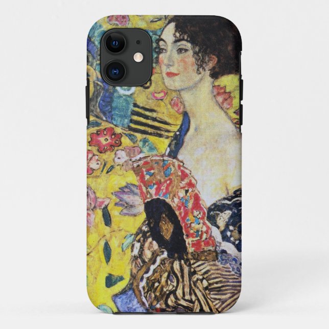 Dame Gustav-Klimt mit Fächer Case-Mate iPhone Hülle (Rückseite)