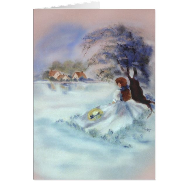 Dame im Blau durch See und im Baum, der II malt (Vorne)