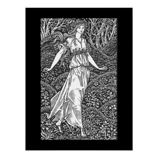 Dame im Wald Poster (Vorderseite)
